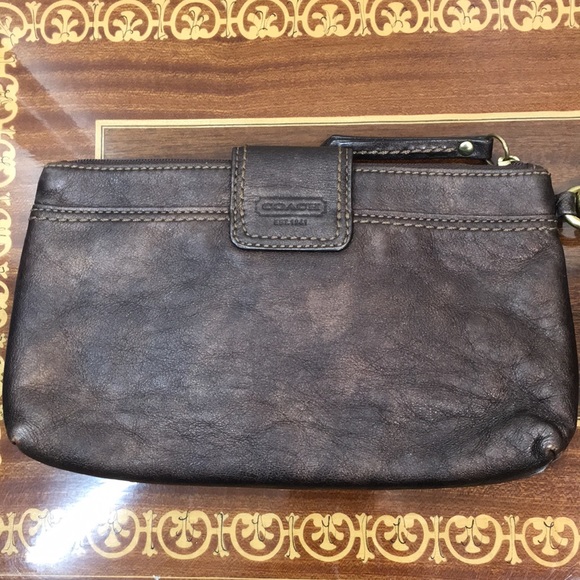 Coach Bronze Leather Wristlet - Picture 3 of 11